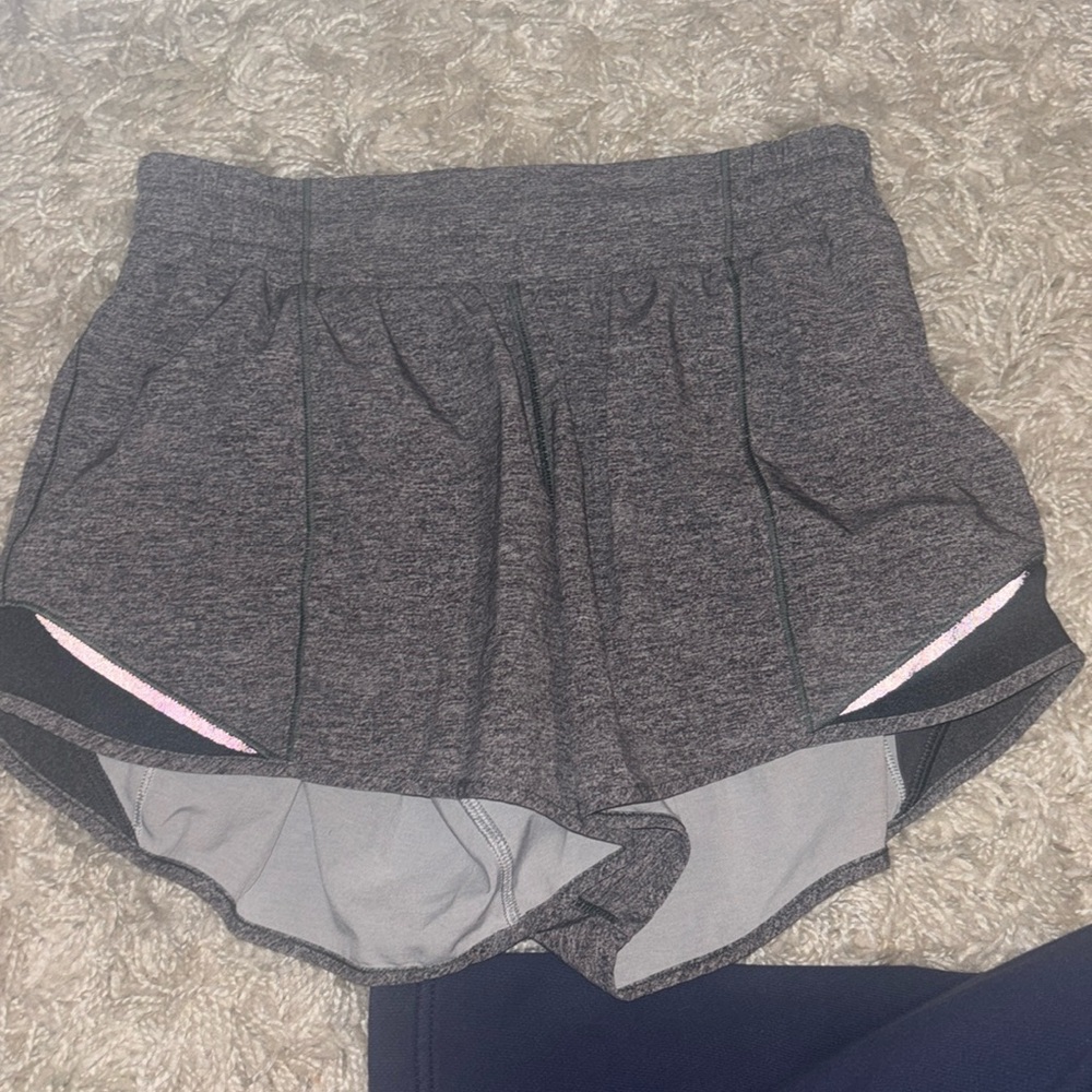 Lululemon hotty hot gray shorts 4 inch inseam
